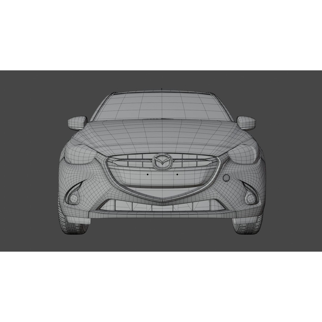 Mazda 2 3D Model – Low Poly Game Asset, Blender, FBX, OBJ - View 23