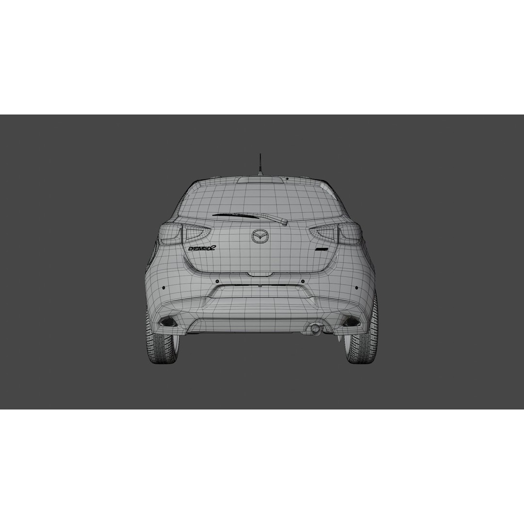 Mazda 2 3D Model – Low Poly Game Asset, Blender, FBX, OBJ - View 25