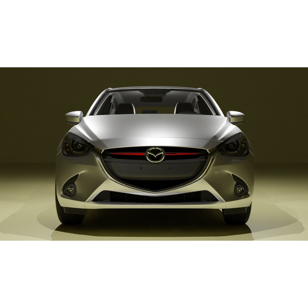 Mazda 2 3D Model – Low Poly Game Asset, Blender, FBX, OBJ - View 3