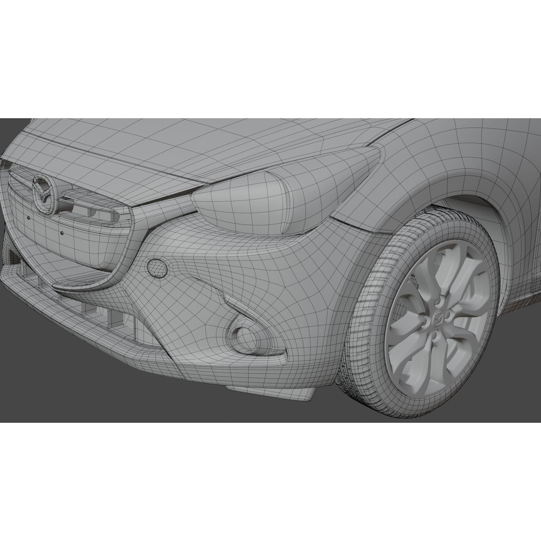 Mazda 2 3D Model – Low Poly Game Asset, Blender, FBX, OBJ - View 31