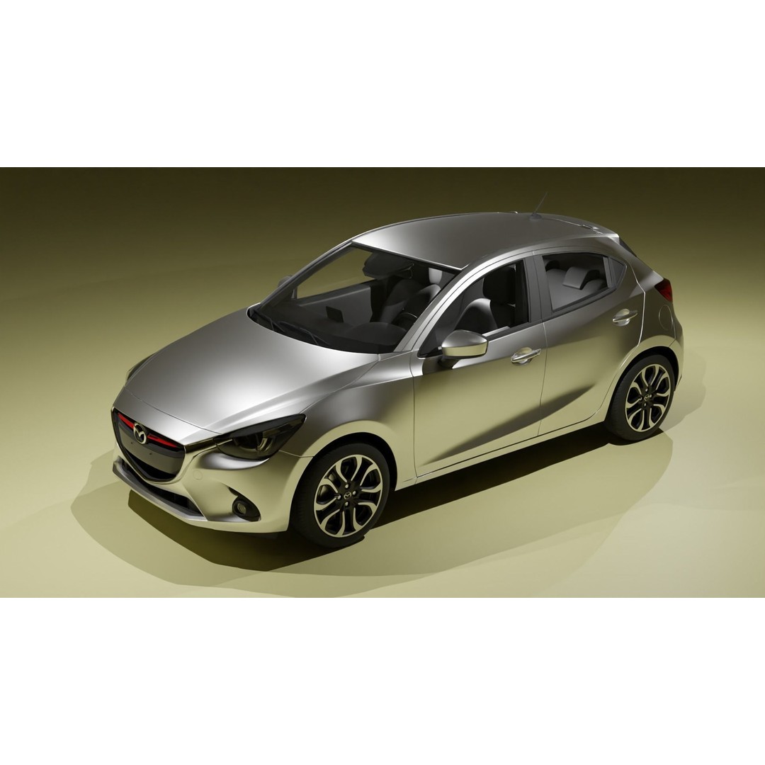 Mazda 2 3D Model – Low Poly Game Asset, Blender, FBX, OBJ - View 4
