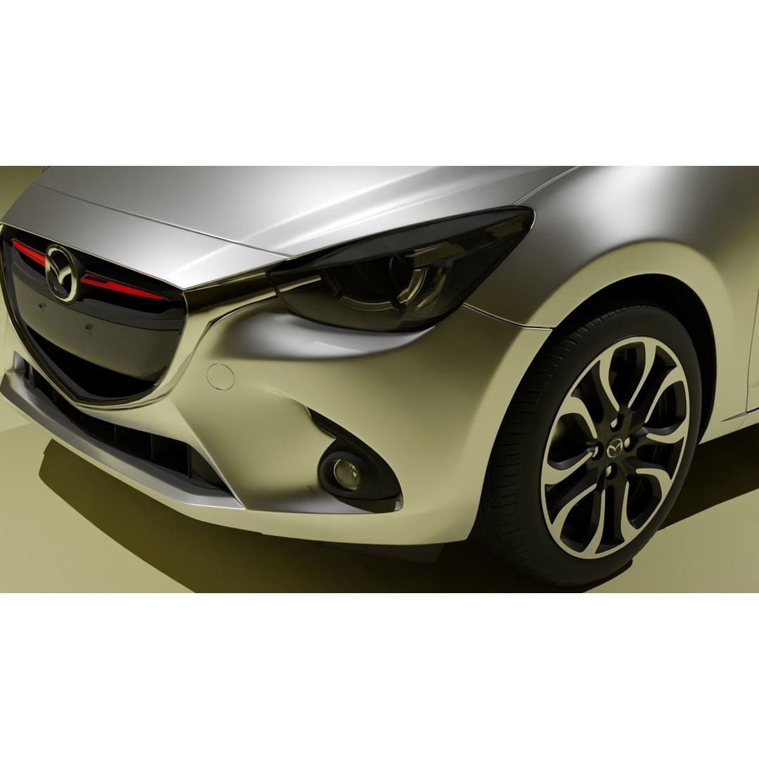 Mazda 2 3D Model – Low Poly Game Asset, Blender, FBX, OBJ - View 8