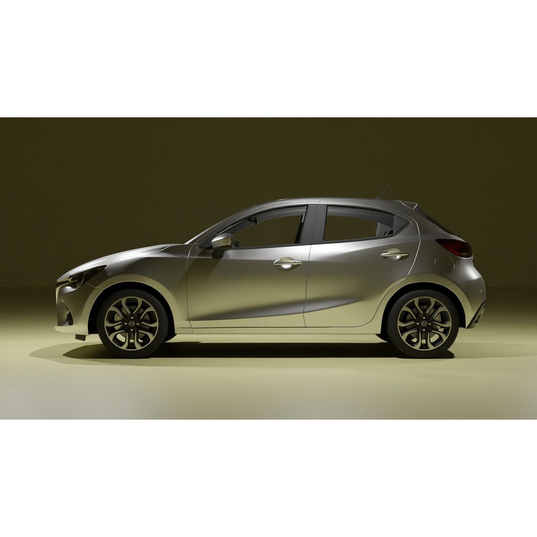 Mazda 2 3D Model – Low Poly Game Asset, Blender, FBX, OBJ - View 9