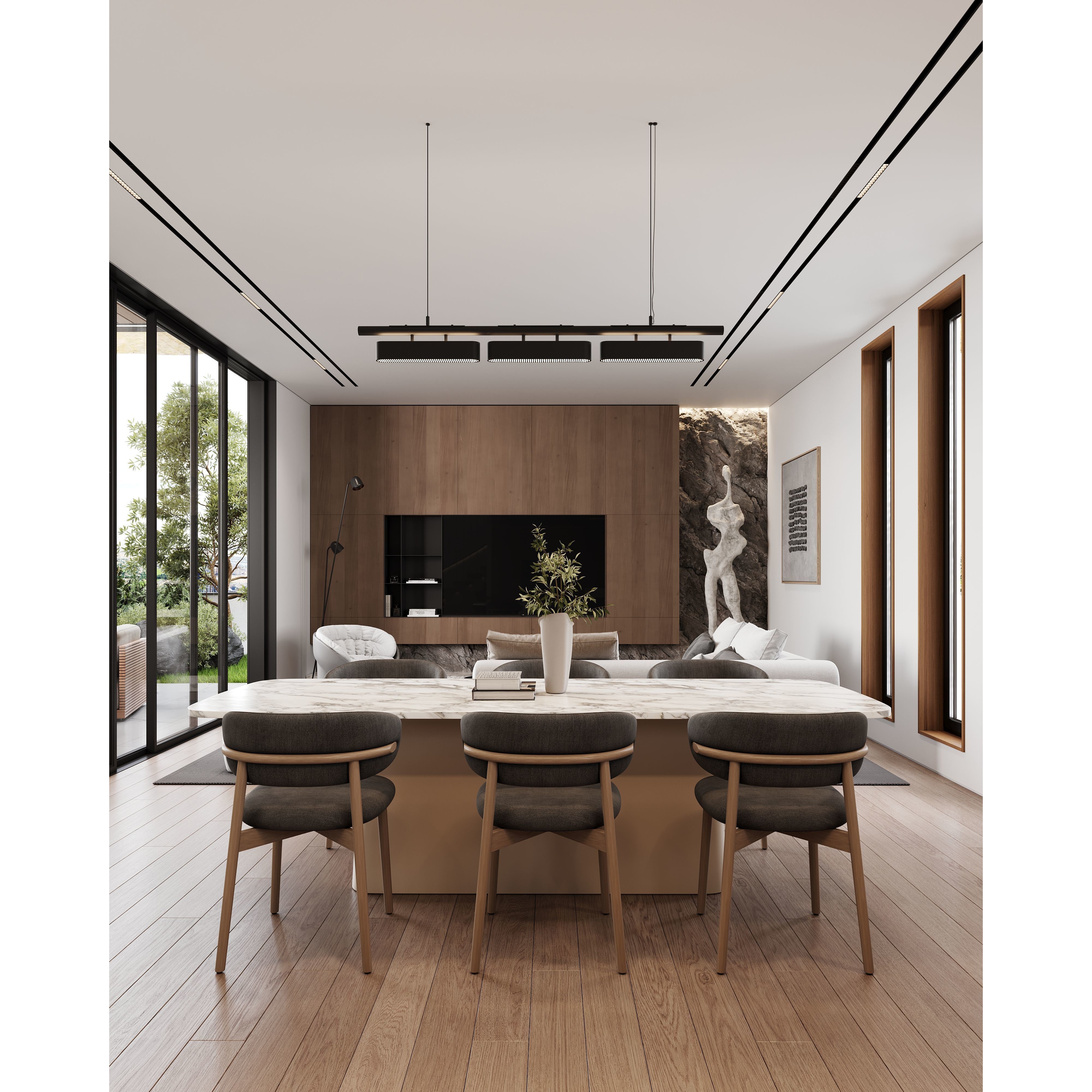 Cozy Space - Interior Living Room-Kitchen-Hallway 3D Model - View 5