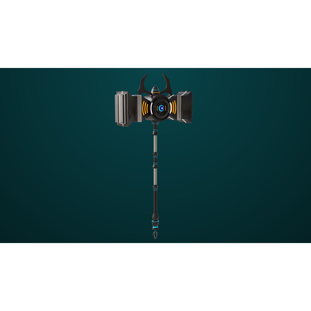 Sci Fi Battle Hammer 3D Model – Low Poly PBR Game Asset, FBX - View 19