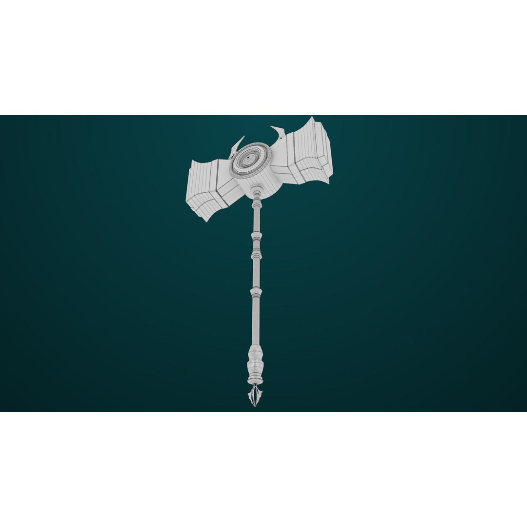 Sci Fi Battle Hammer 3D Model – Low Poly PBR Game Asset, FBX - View 24