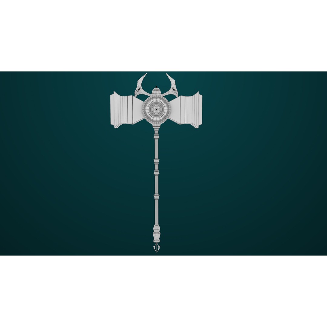 Sci Fi Battle Hammer 3D Model – Low Poly PBR Game Asset, FBX - View 25