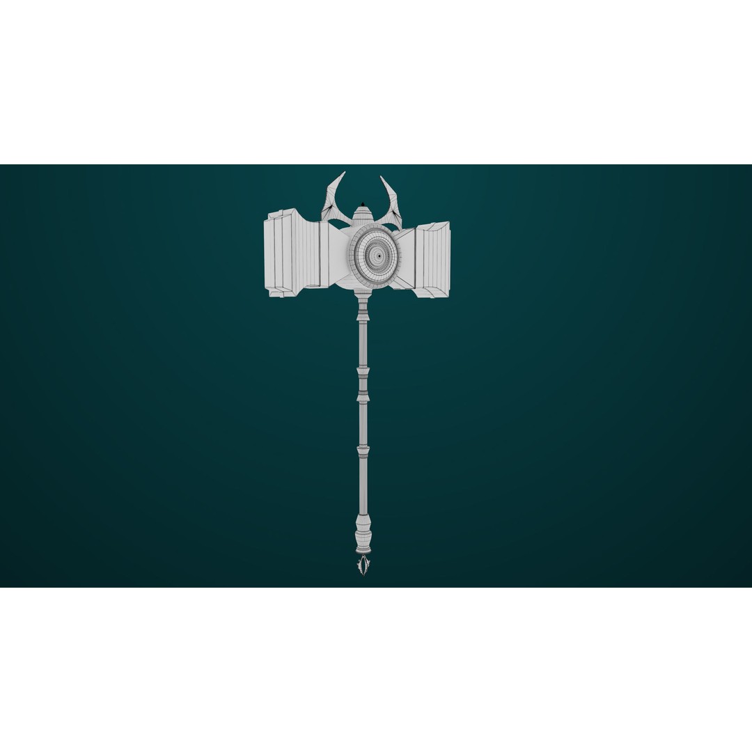 Sci Fi Battle Hammer 3D Model – Low Poly PBR Game Asset, FBX - View 26