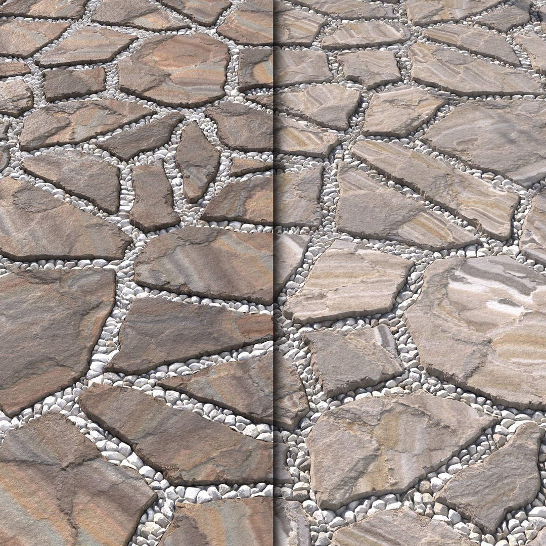 Paving Walkway 3D Model – PBR Textures, 4K Maps, OBJ Format
