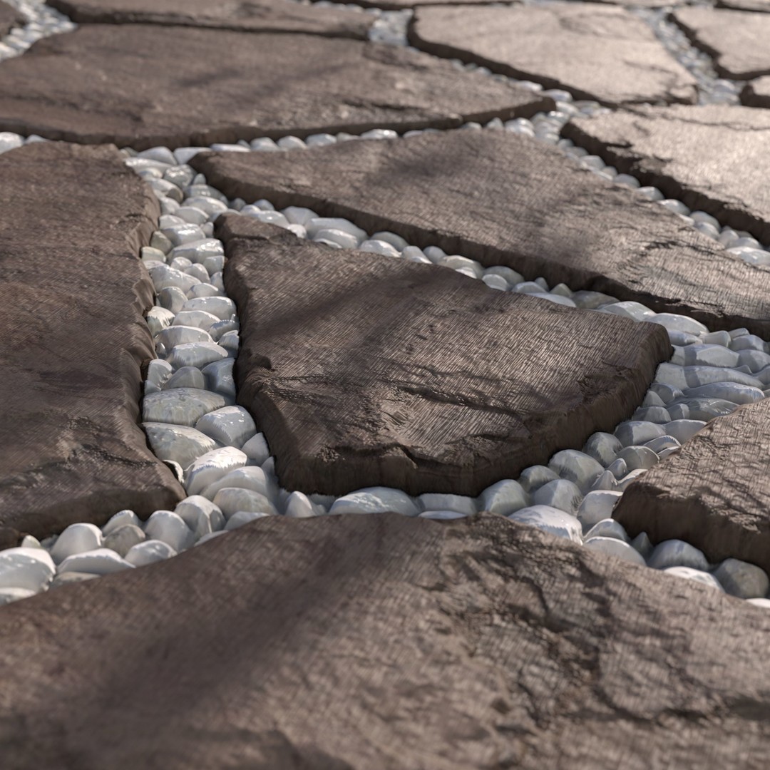 Paving Walkway 3D Model – PBR Textures, 4K Maps, OBJ Format - View 10