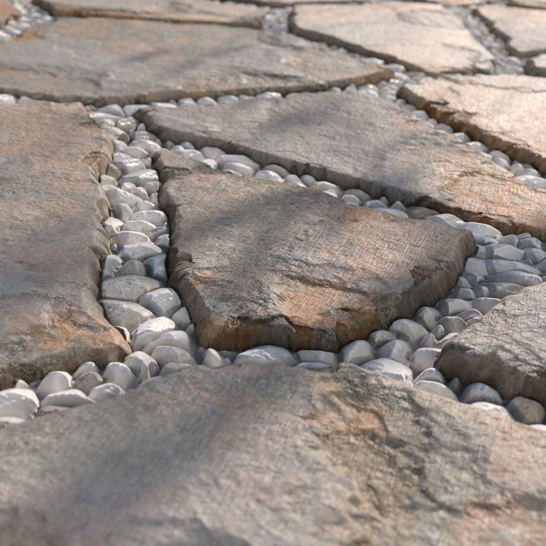 Paving Walkway 3D Model – PBR Textures, 4K Maps, OBJ Format - View 11