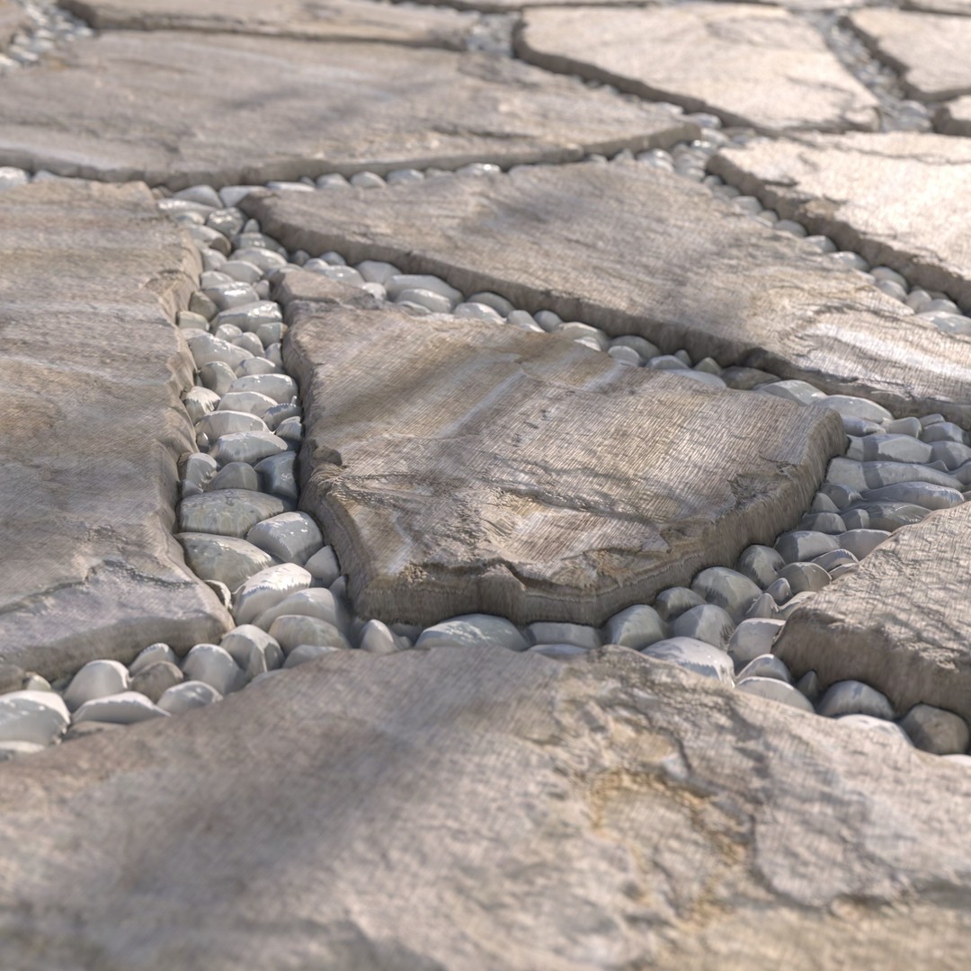 Paving Walkway 3D Model – PBR Textures, 4K Maps, OBJ Format - View 12