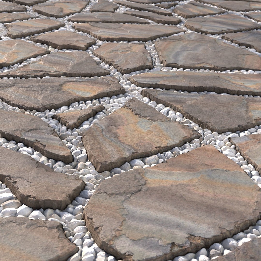 Paving Walkway 3D Model – PBR Textures, 4K Maps, OBJ Format - View 17