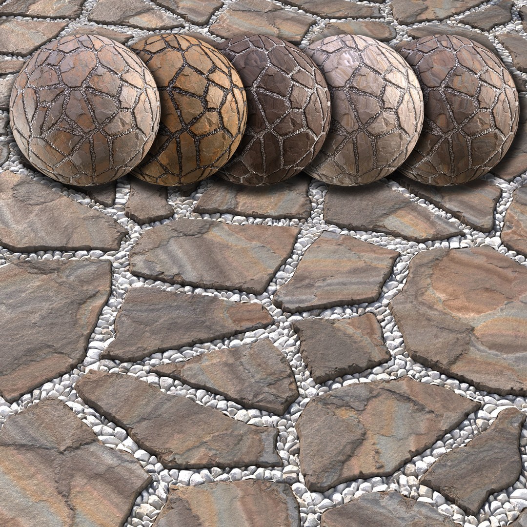 Paving Walkway 3D Model – PBR Textures, 4K Maps, OBJ Format - View 3