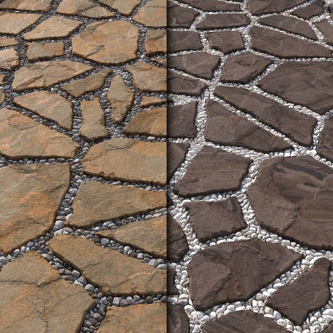Paving Walkway 3D Model – PBR Textures, 4K Maps, OBJ Format - View 4