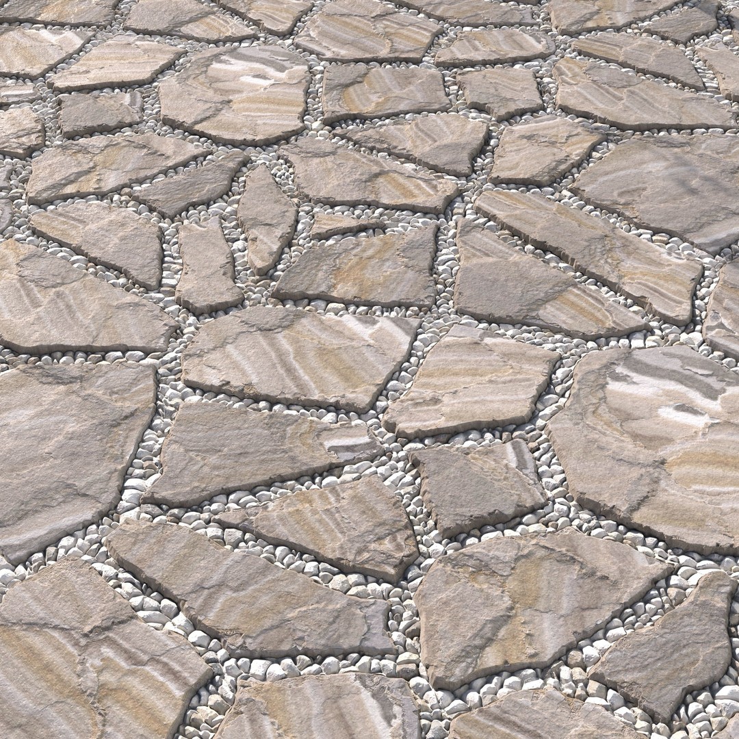 Paving Walkway 3D Model – PBR Textures, 4K Maps, OBJ Format - View 7