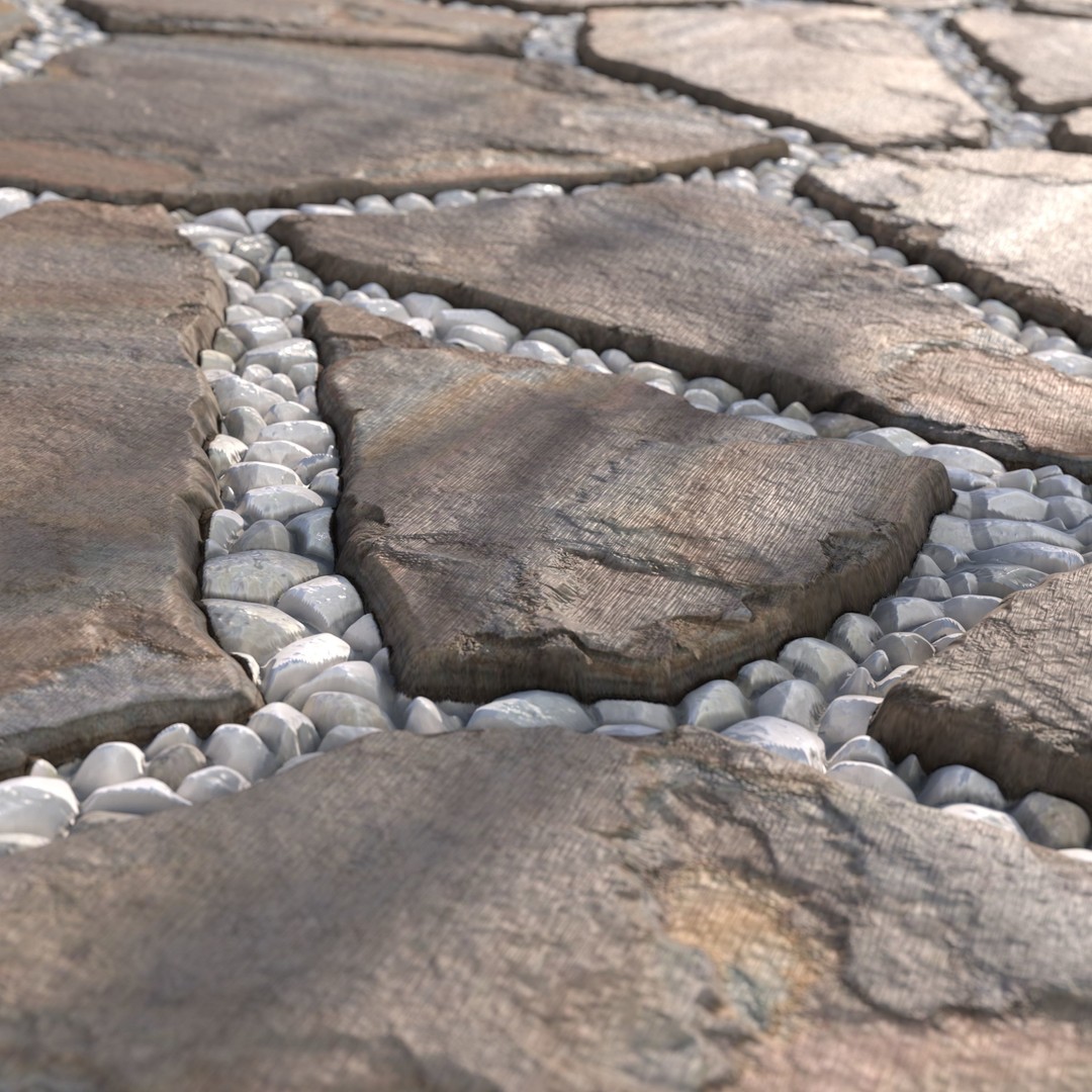 Paving Walkway 3D Model – PBR Textures, 4K Maps, OBJ Format - View 8