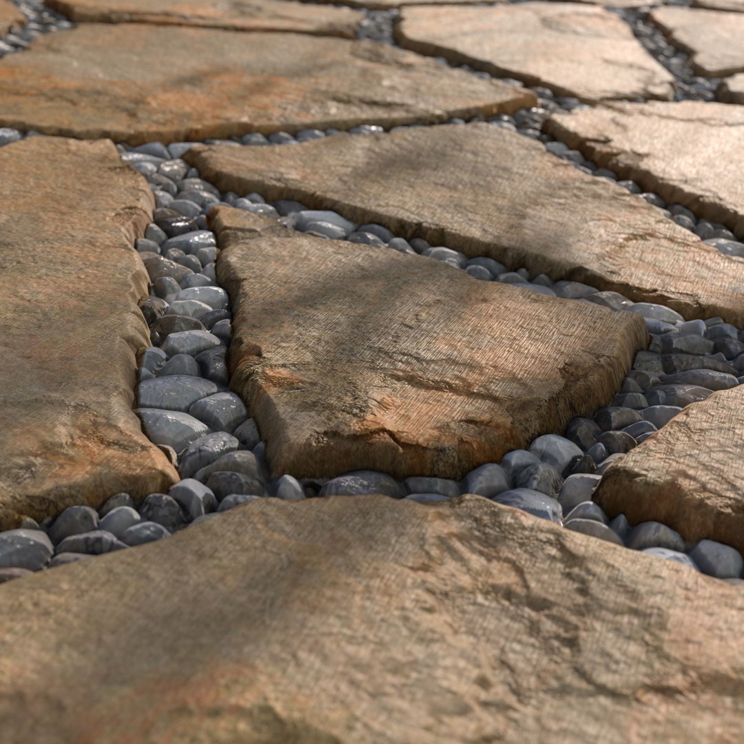 Paving Walkway 3D Model – PBR Textures, 4K Maps, OBJ Format - View 9