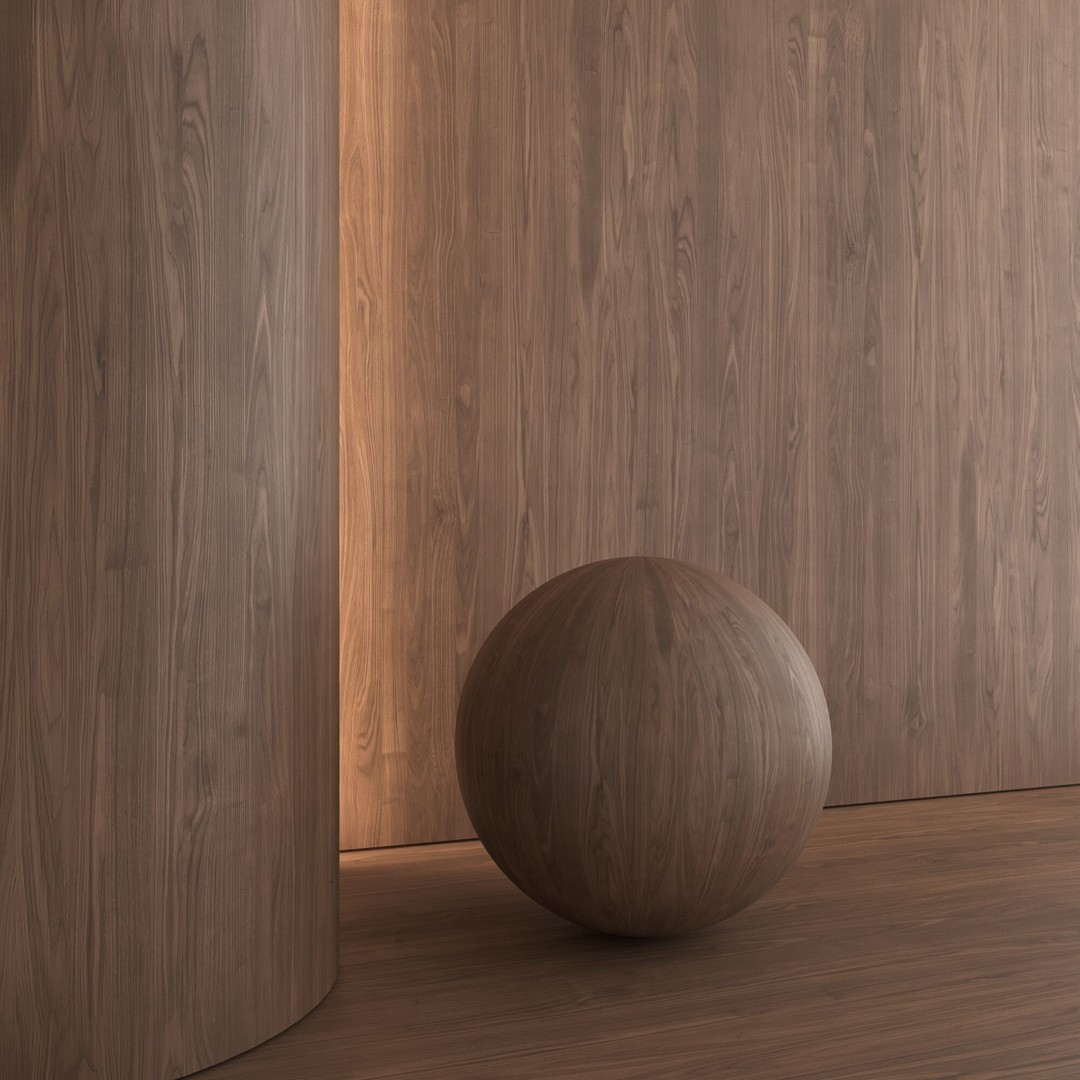Walnut Wood Material 3D Model – Seamless PBR Textures, FBX, OBJ - View 6