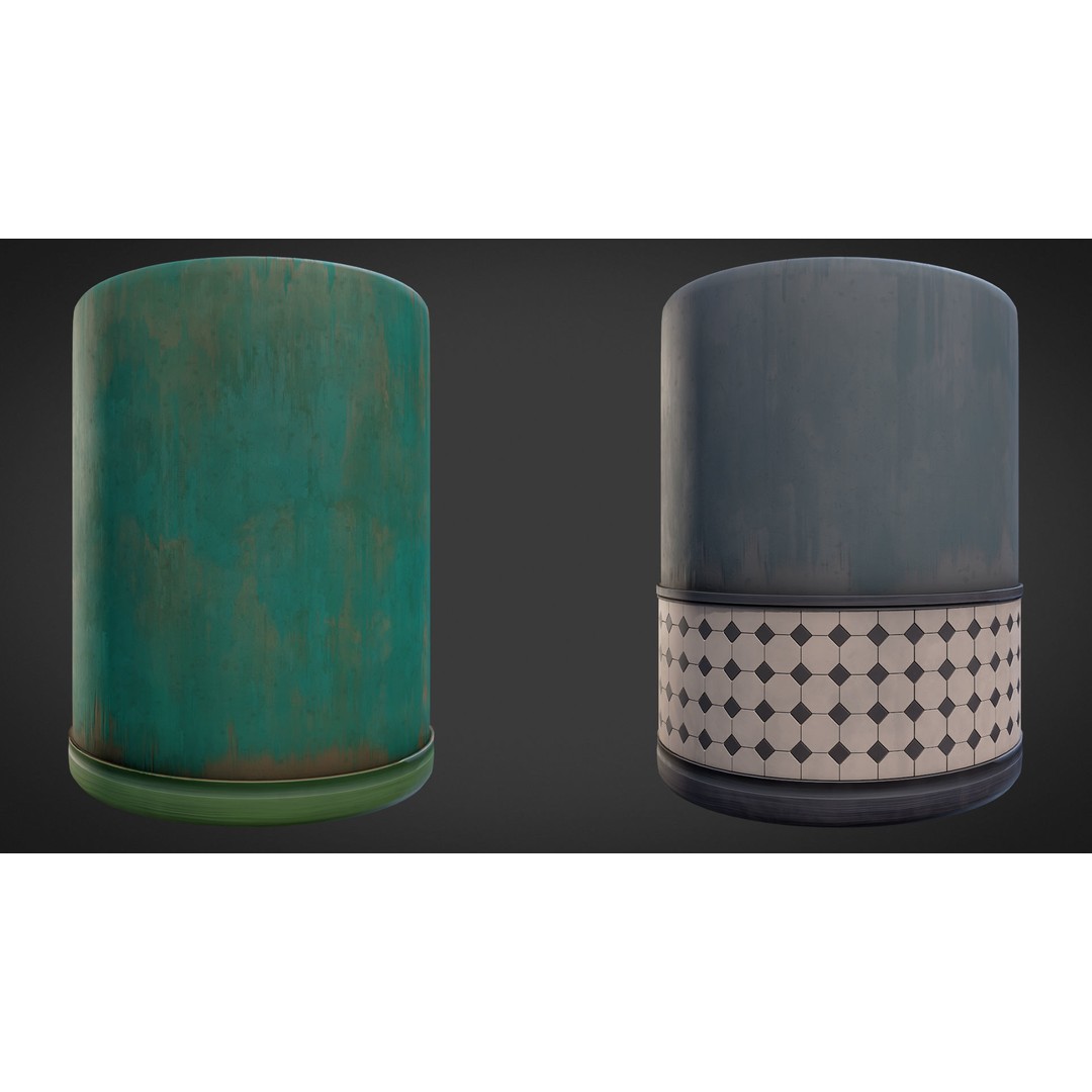 Toon Town Materials Pack 3D Model – Handpainted Textures, PBR - View 12