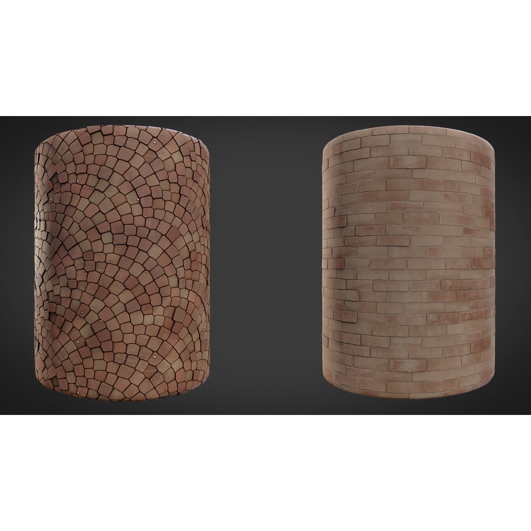 Toon Town Materials Pack 3D Model – Handpainted Textures, PBR - View 4