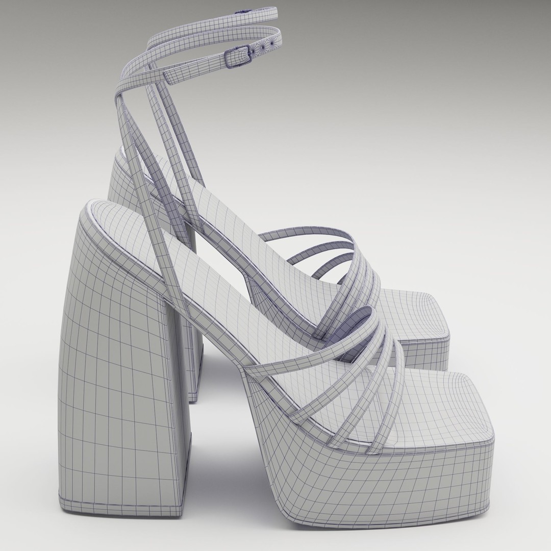 Heels 3D Model – Low Poly Game-Ready Footwear, FBX, Blender - View 16