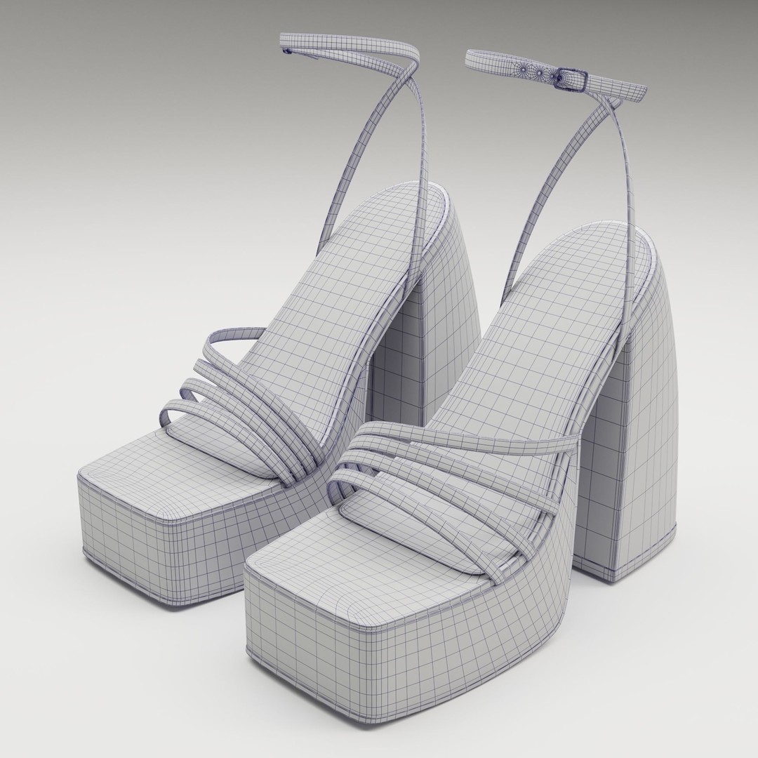 Heels 3D Model – Low Poly Game-Ready Footwear, FBX, Blender - View 21