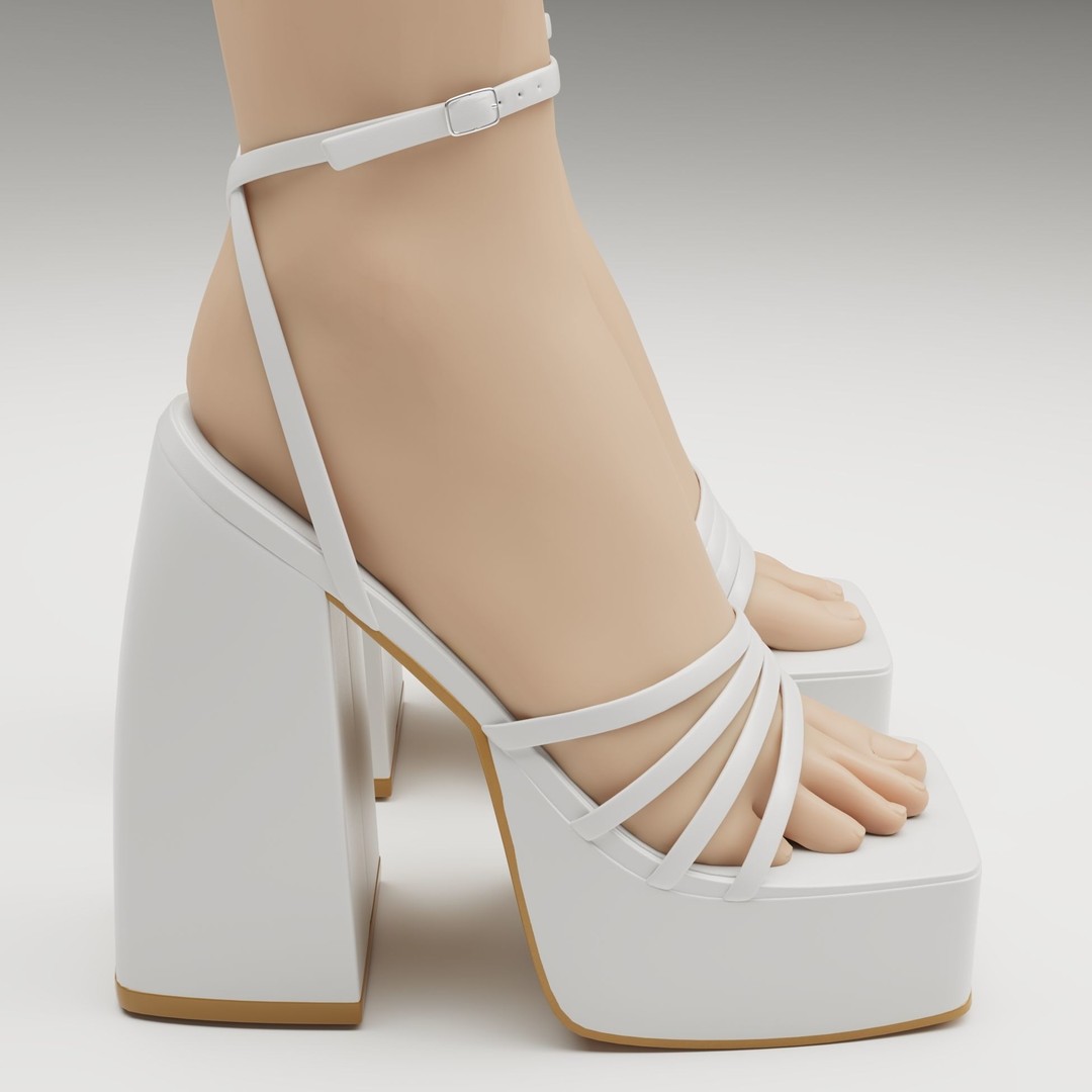 Heels 3D Model – Low Poly Game-Ready Footwear, FBX, Blender - View 5