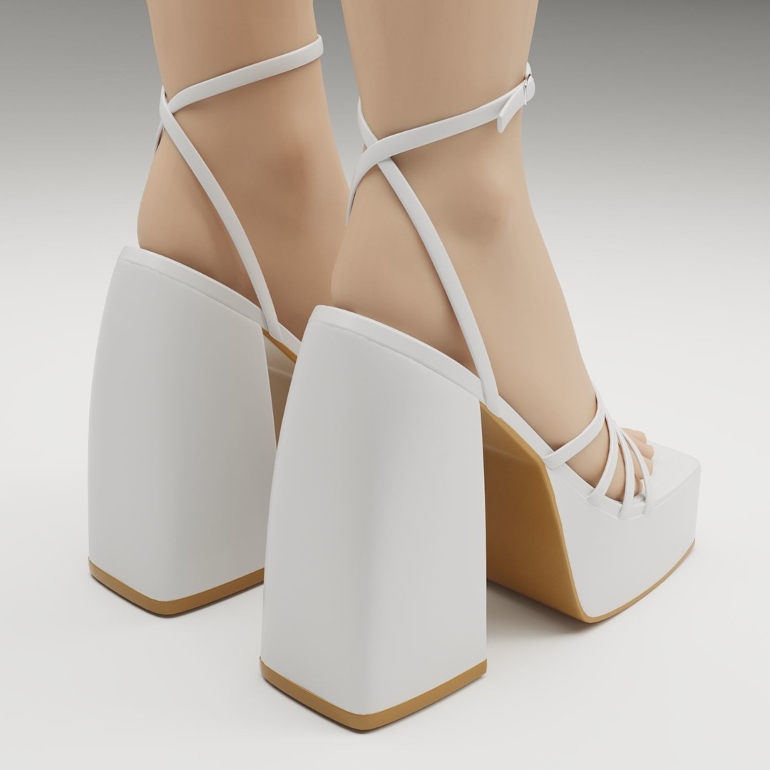 Heels 3D Model – Low Poly Game-Ready Footwear, FBX, Blender - View 7