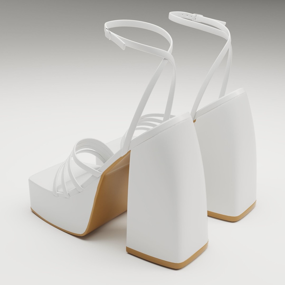 Heels 3D Model – Low Poly Game-Ready Footwear, FBX, Blender - View 9