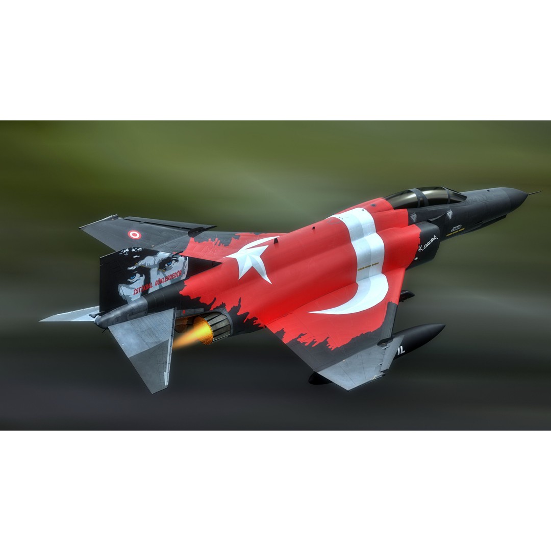 F4 Phantom 2 3D Model – Fully Rigged Low-Poly Aircraft for Animation - View 10
