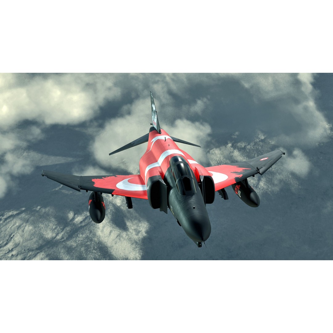 F4 Phantom 2 3D Model – Fully Rigged Low-Poly Aircraft for Animation - View 12