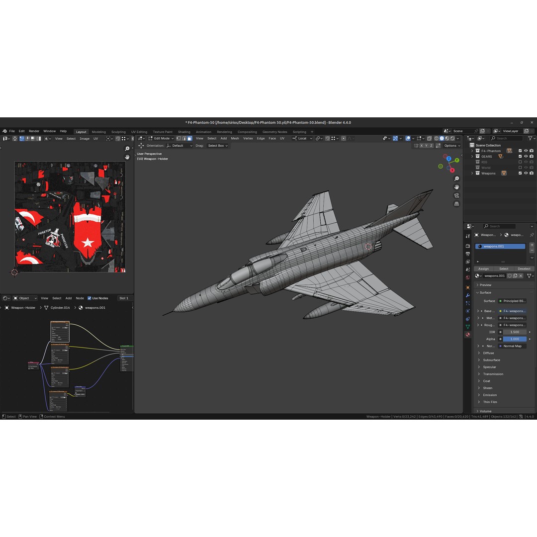 F4 Phantom 2 3D Model – Fully Rigged Low-Poly Aircraft for Animation - View 18
