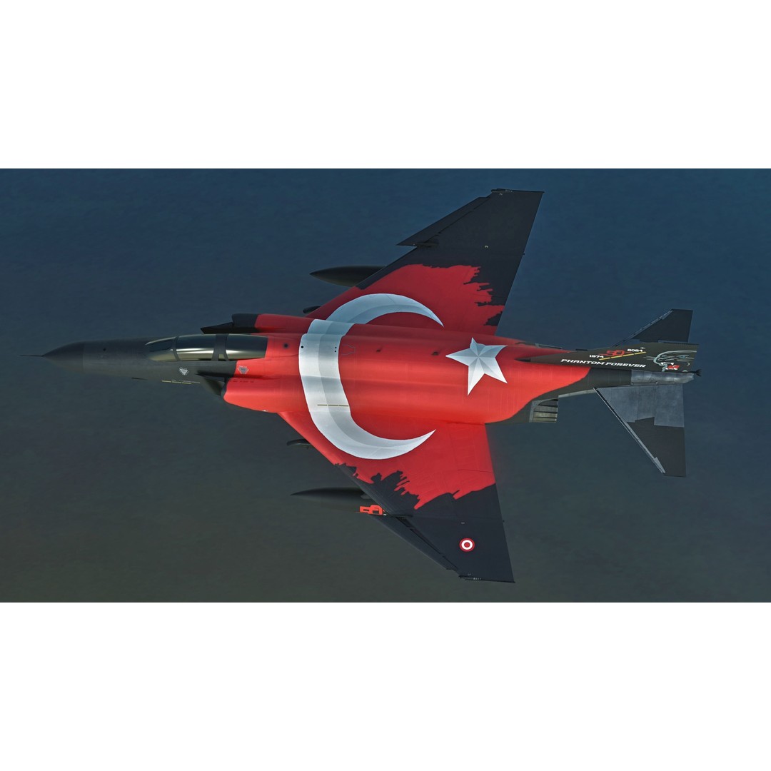 F4 Phantom 2 3D Model – Fully Rigged Low-Poly Aircraft for Animation - View 4