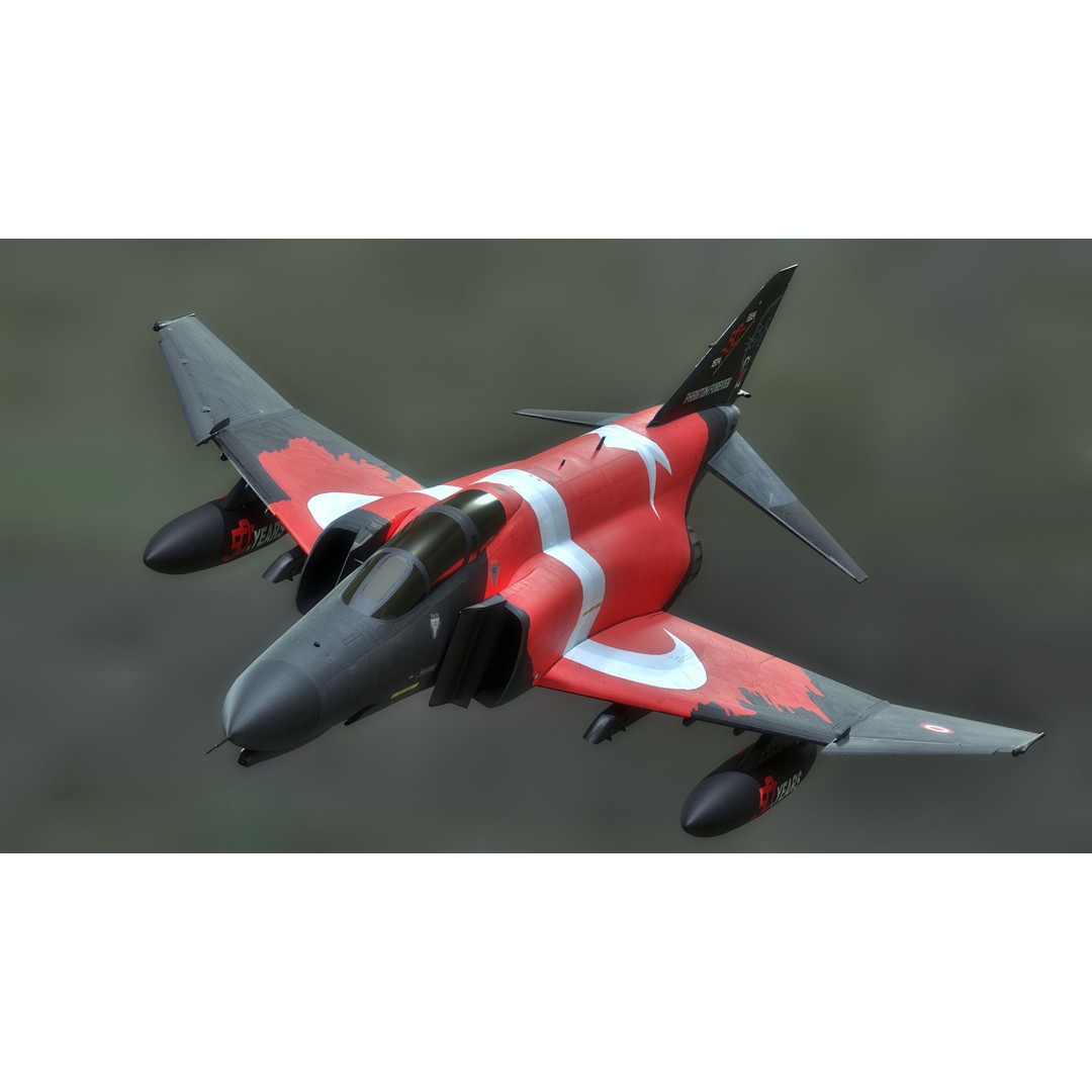 F4 Phantom 2 3D Model – Fully Rigged Low-Poly Aircraft for Animation - View 7