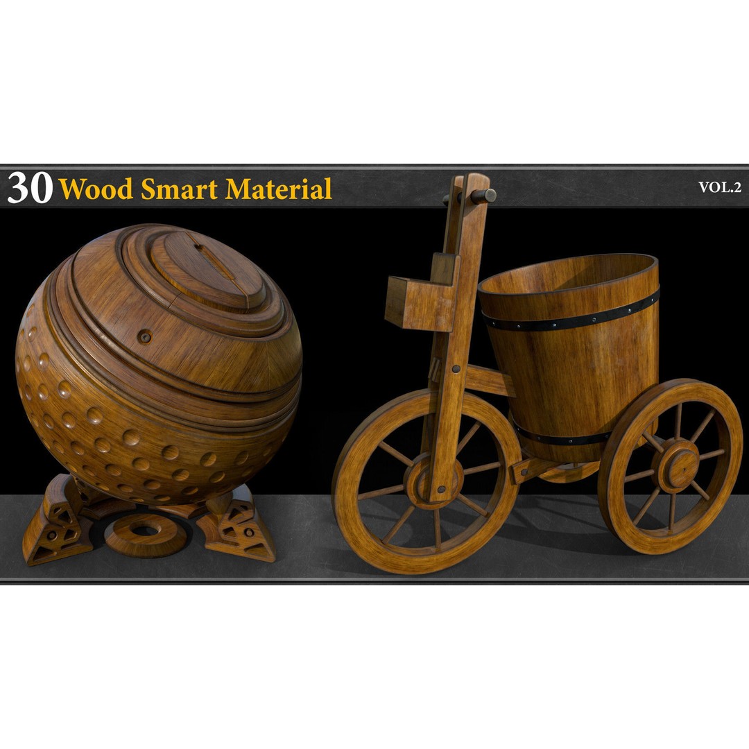 Wood Texture 3D Model – Smart Material Collection, 30 PBR Textures - View 14