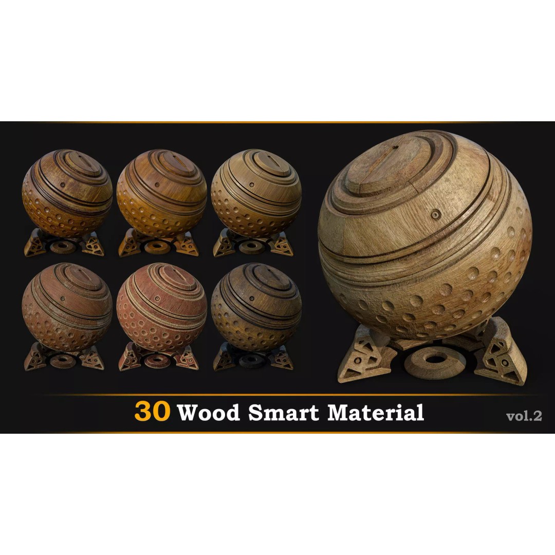 Wood Texture 3D Model – Smart Material Collection, 30 PBR Textures - View 2