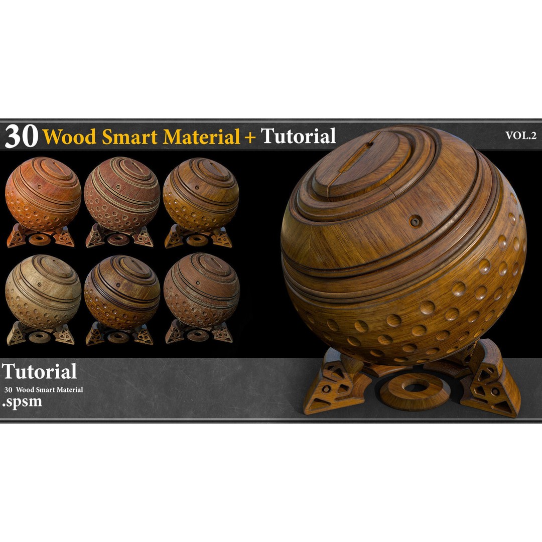 Wood Texture 3D Model – Smart Material Collection, 30 PBR Textures - View 3
