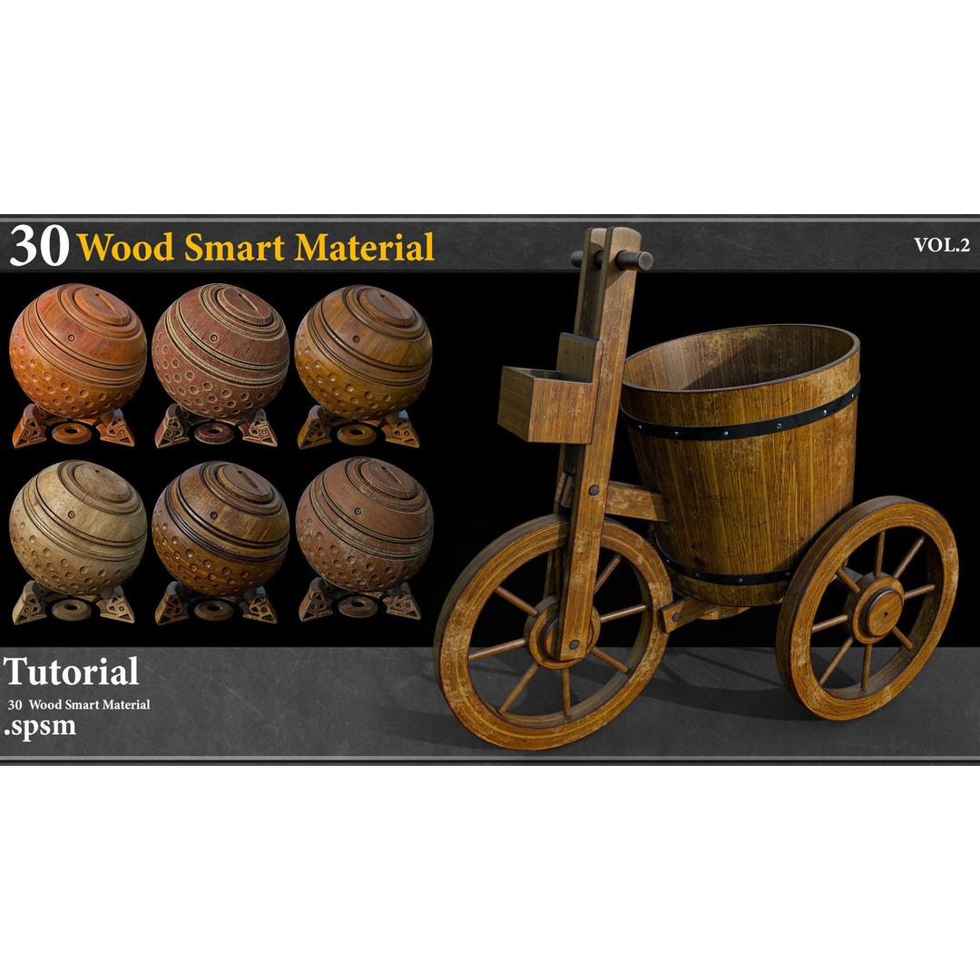 Wood Texture 3D Model – Smart Material Collection, 30 PBR Textures - View 4