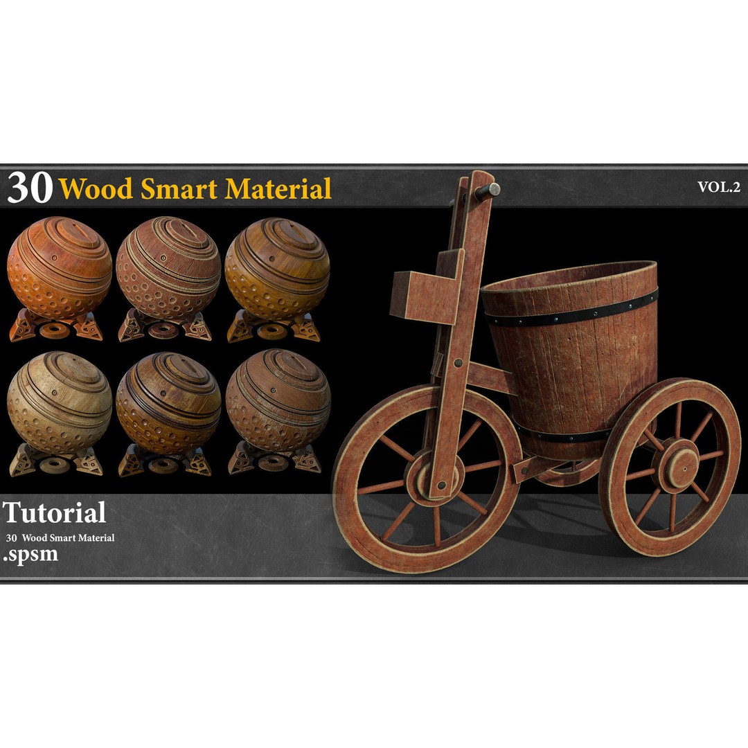 Wood Texture 3D Model – Smart Material Collection, 30 PBR Textures - View 6