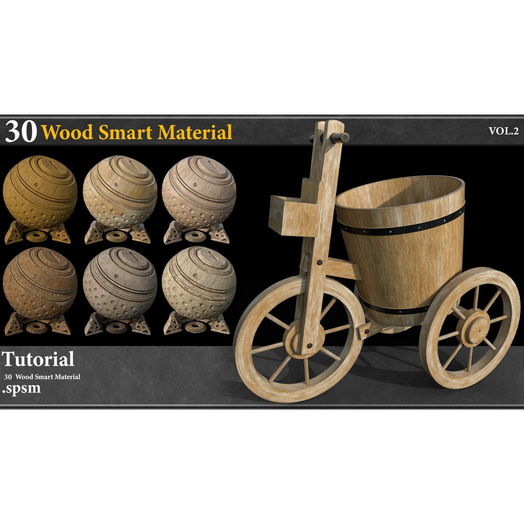 Wood Texture 3D Model – Smart Material Collection, 30 PBR Textures - View 7