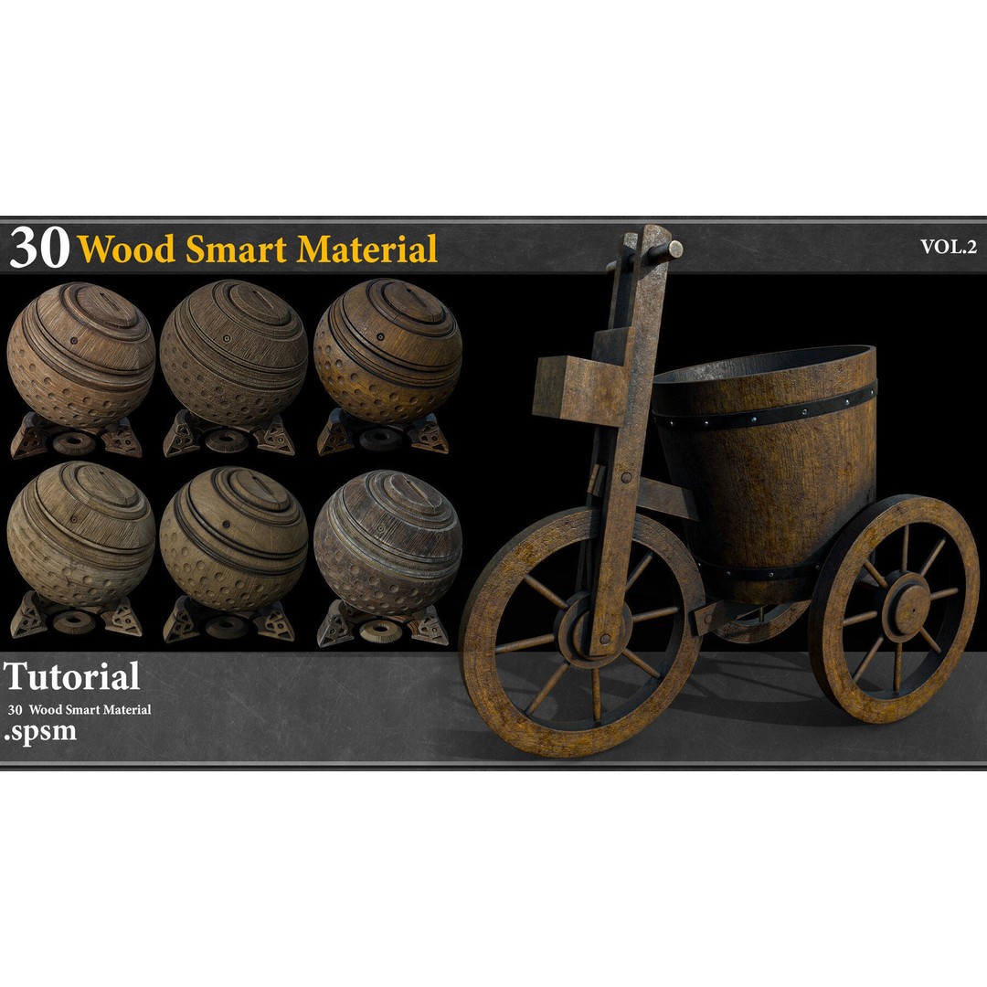 Wood Texture 3D Model – Smart Material Collection, 30 PBR Textures - View 8