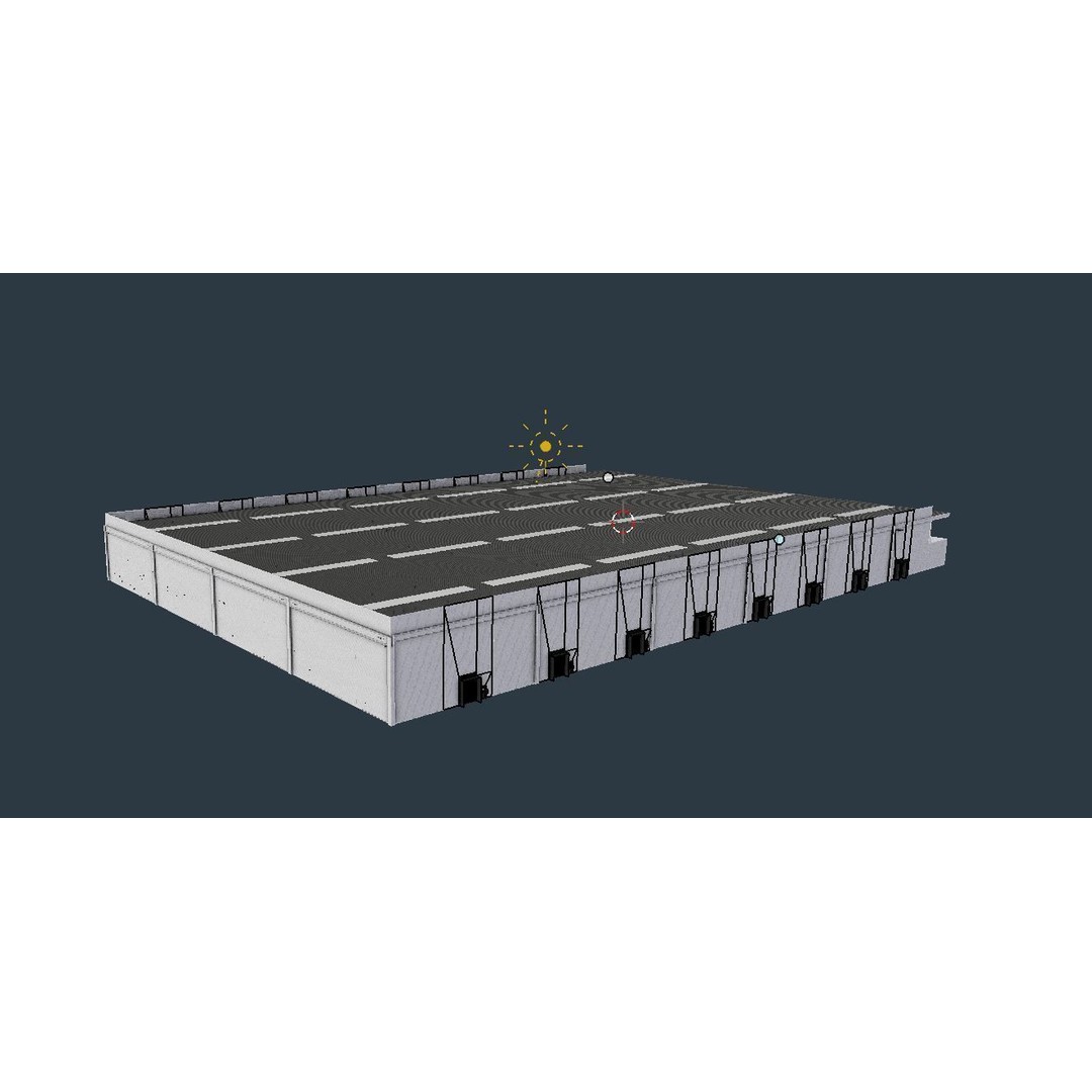 Industrial Warehouse Interior 3D Model – Low Poly Game Asset, FBX
