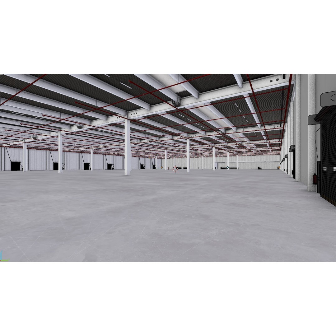 Industrial Warehouse Interior 3D Model – Low Poly Game Asset, FBX - View 10