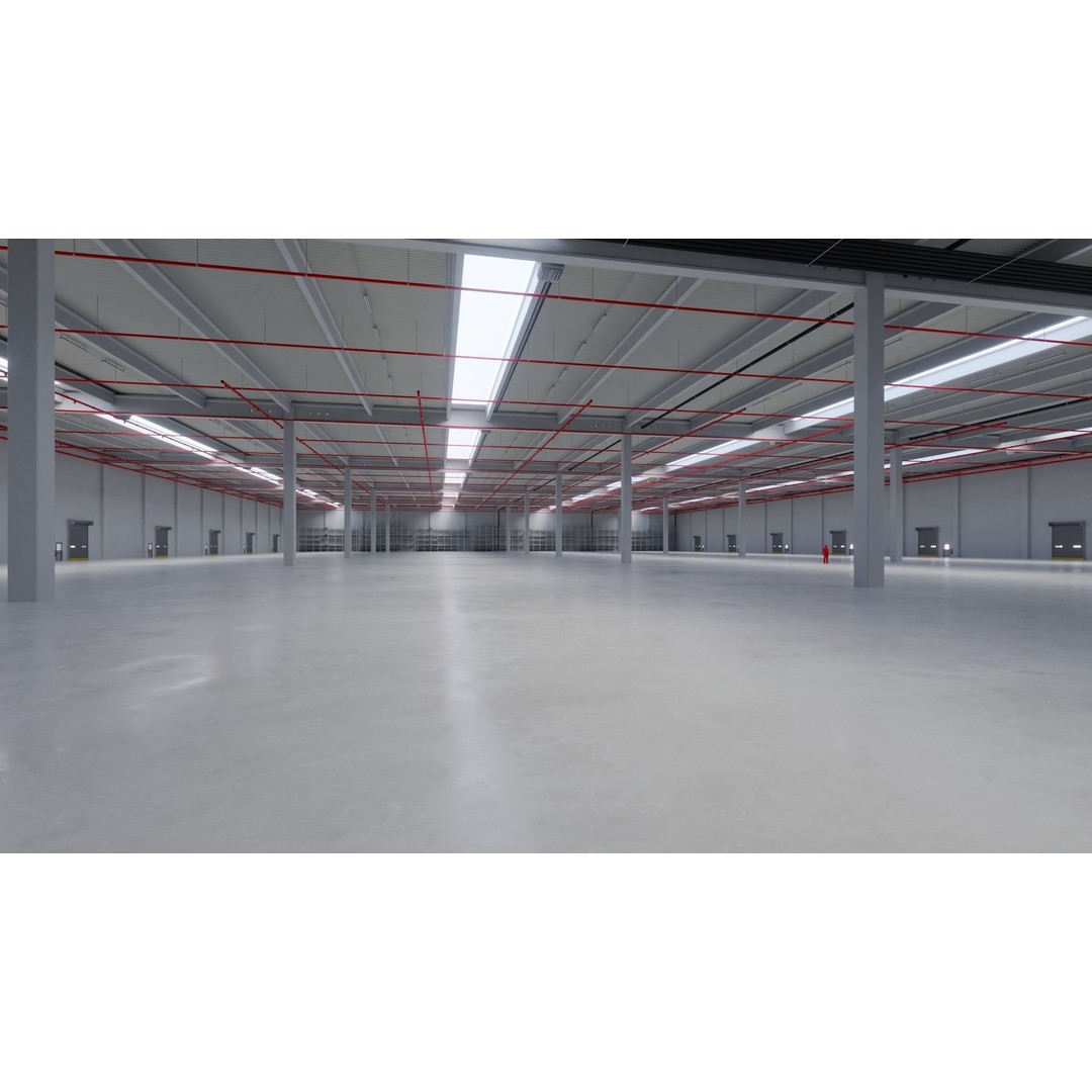 Industrial Warehouse Interior 3D Model – Low Poly Game Asset, FBX - View 5