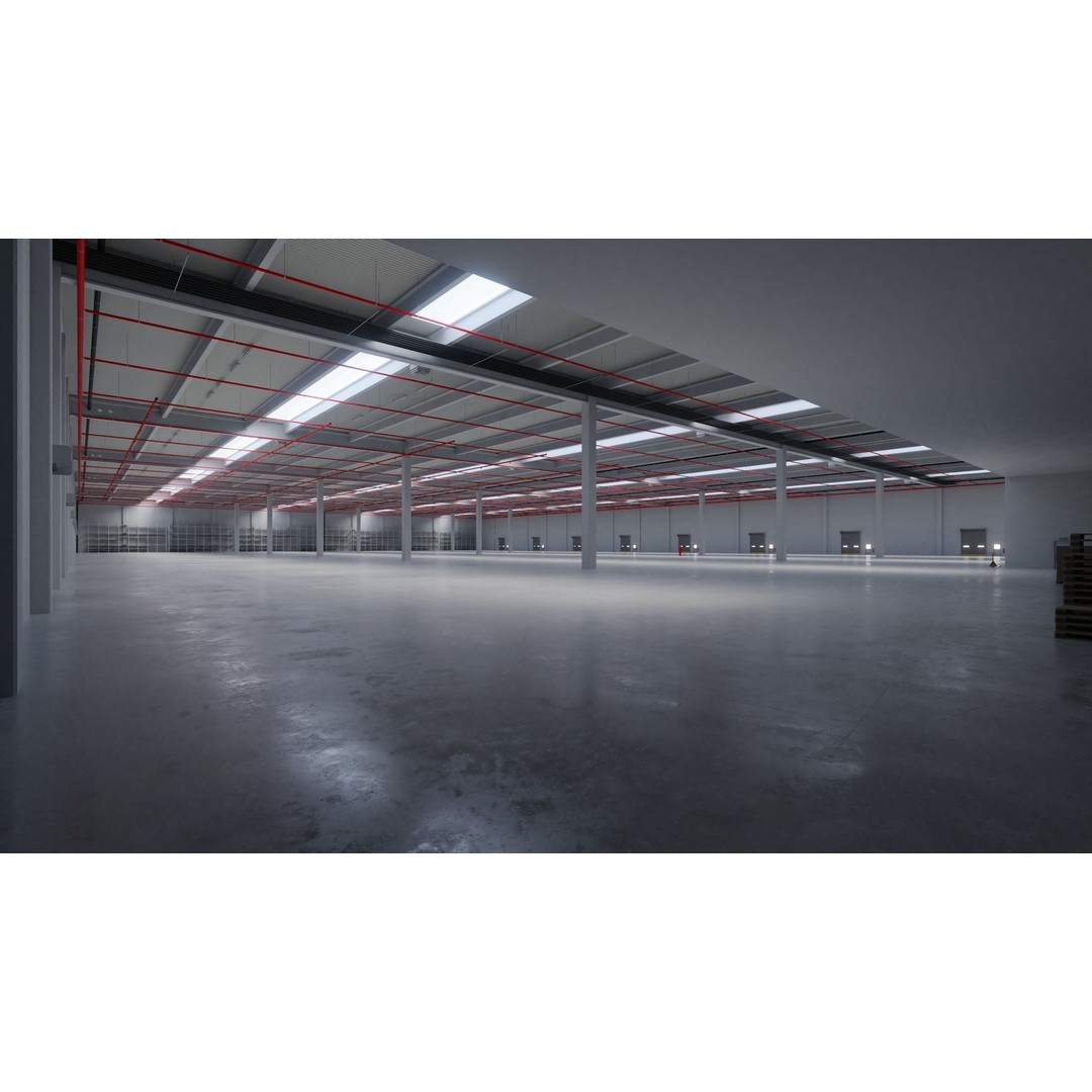 Industrial Warehouse Interior 3D Model – Low Poly Game Asset, FBX - View 6