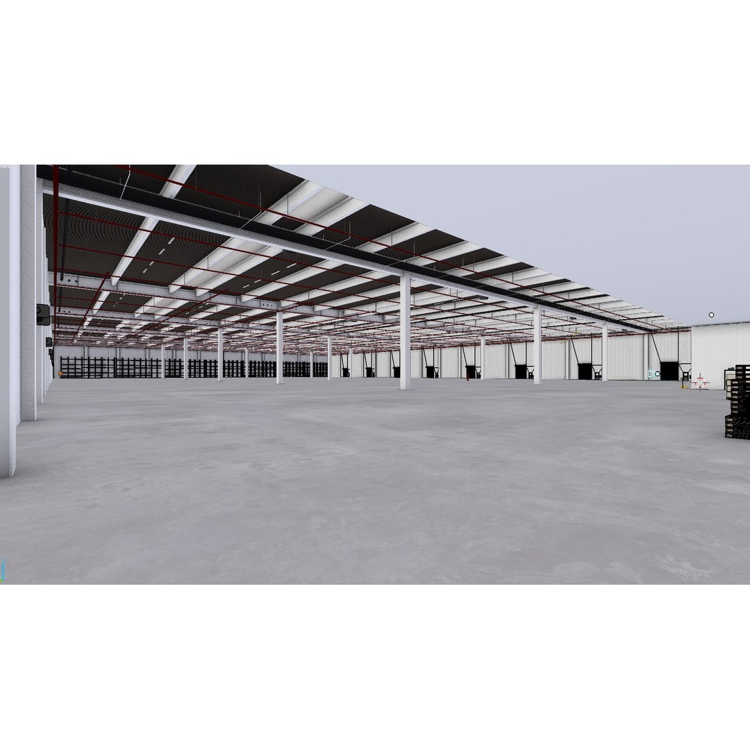 Industrial Warehouse Interior 3D Model – Low Poly Game Asset, FBX - View 9