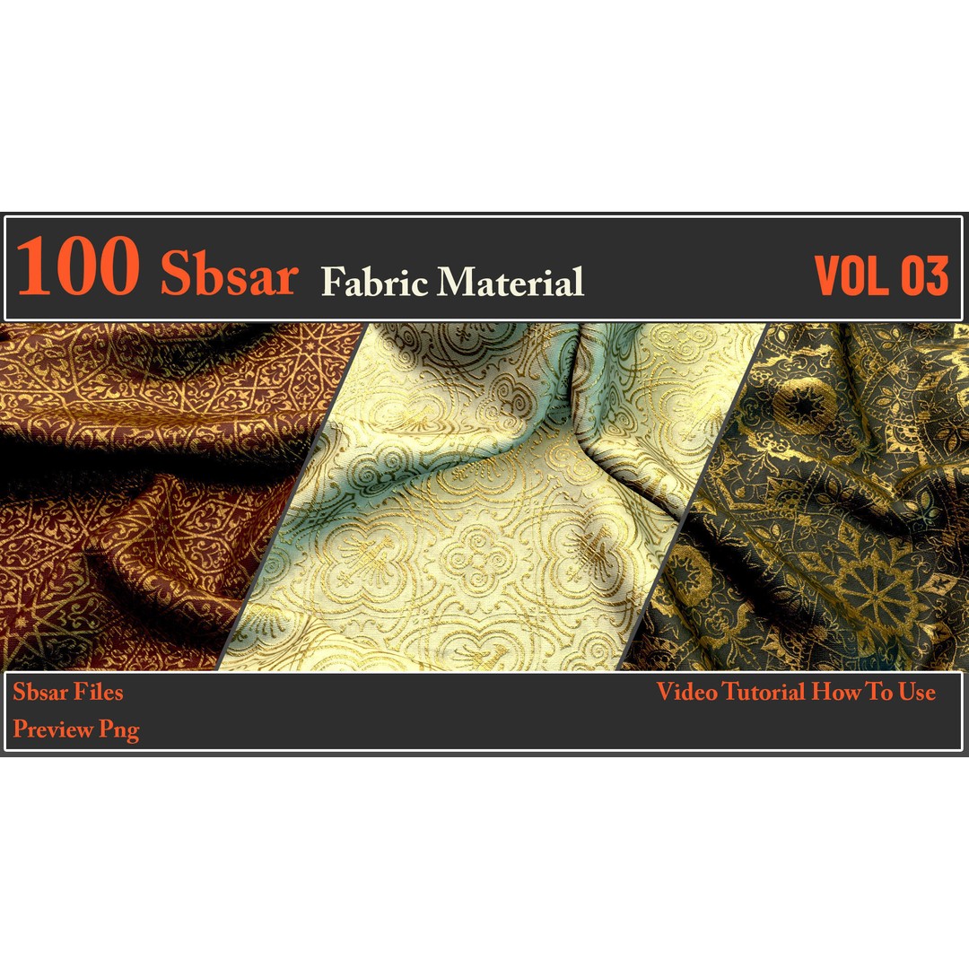 100 SBSAR Fabric Material Files – PBR Textures for Substance - View 11