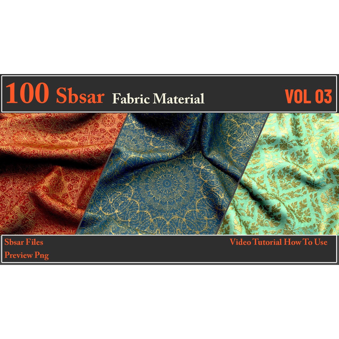 100 SBSAR Fabric Material Files – PBR Textures for Substance - View 12
