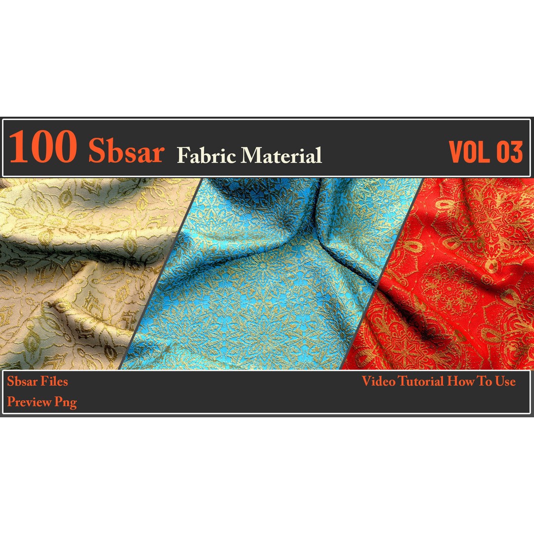 100 SBSAR Fabric Material Files – PBR Textures for Substance - View 14